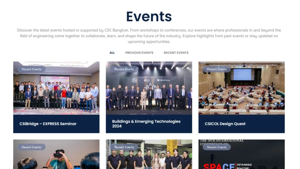 CSI Bangkok Website events